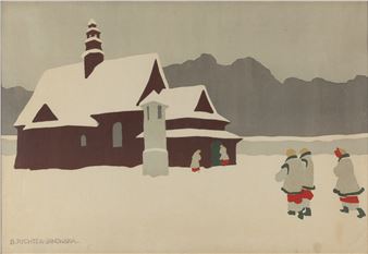 On the way to the church - Bronisława Rychter-Janowska