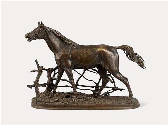 Cheval hennissant à la barrière - Pierre-Jules Mene