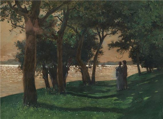 Amédée Lynen | Amoureux contemplant le fleuve (1998) | MutualArt