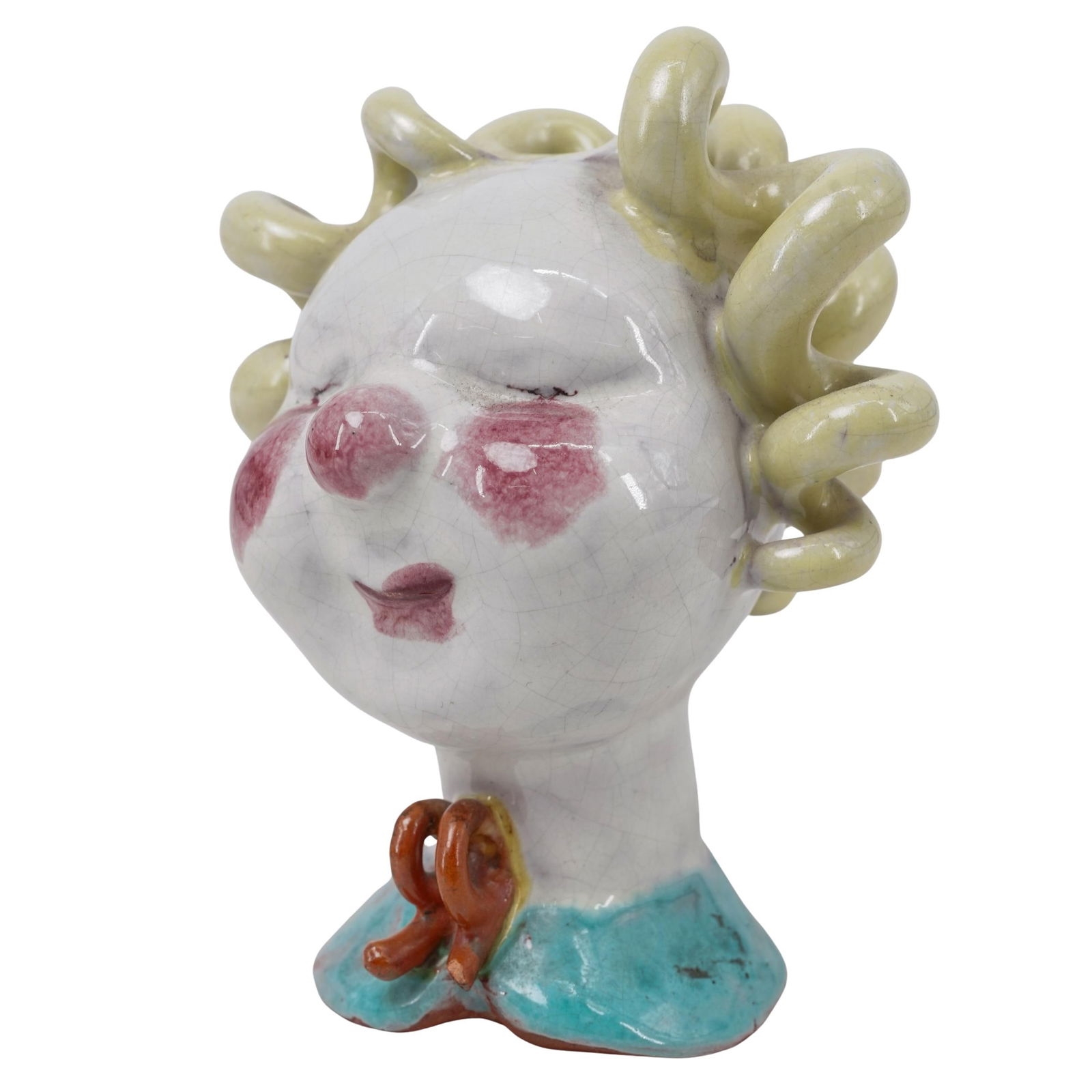 Artwork by Walter Bosse, Terracotta Clown Bust, Made of Terracotta