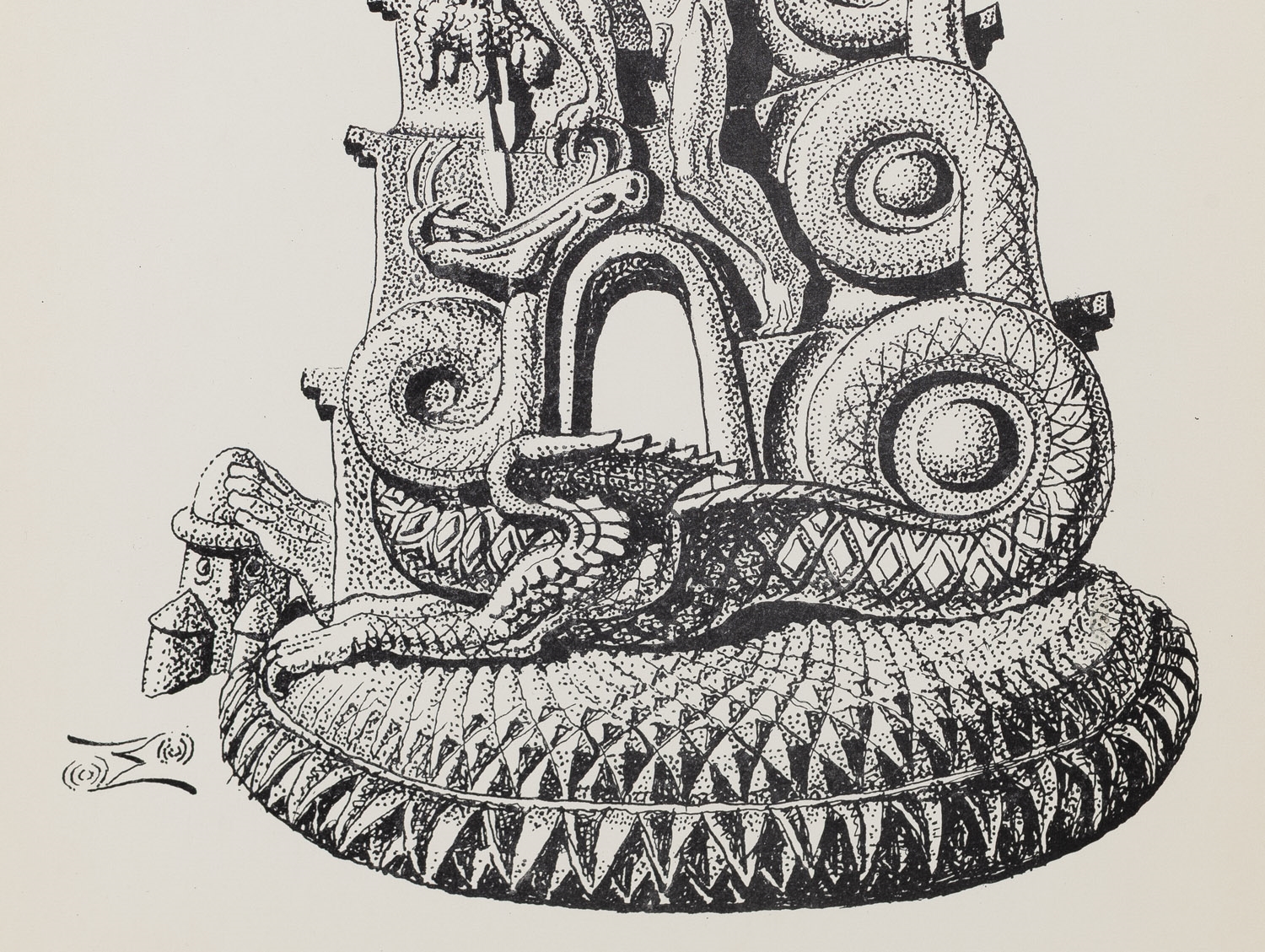 Artwork by Stanislaw Szukalski, Krak" ("Krak zabijający smoka, Made of cynkografia/paper