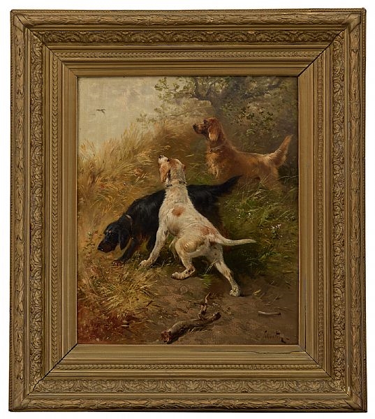 Artwork by Henry Schouten, Chiens à l’affut, Made of oil on canvas
