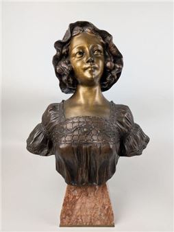 Bust of a woman with a hat - Fortunato Gori