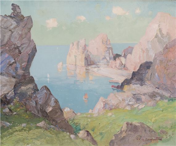 Seascape with cliffs by Francesco Pablo de Besperato