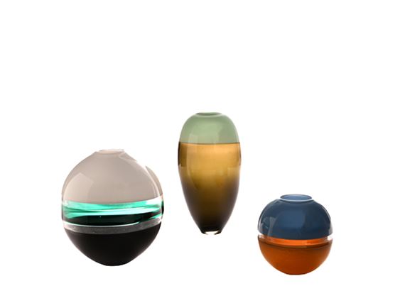 Three glass vases - David Knight