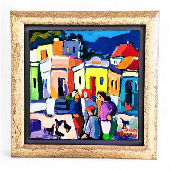 Isabel le Roux | ORIGINAL ISABEL LE ROUX PAINTING OF A STREET SCENE ...