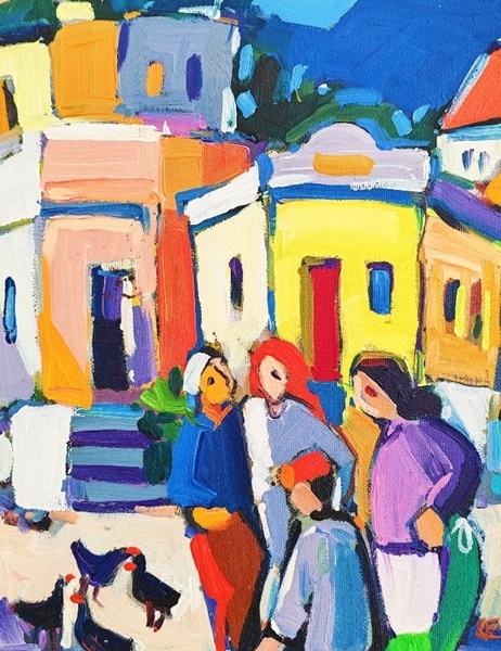 Isabel le Roux | ORIGINAL ISABEL LE ROUX PAINTING OF A STREET SCENE ...