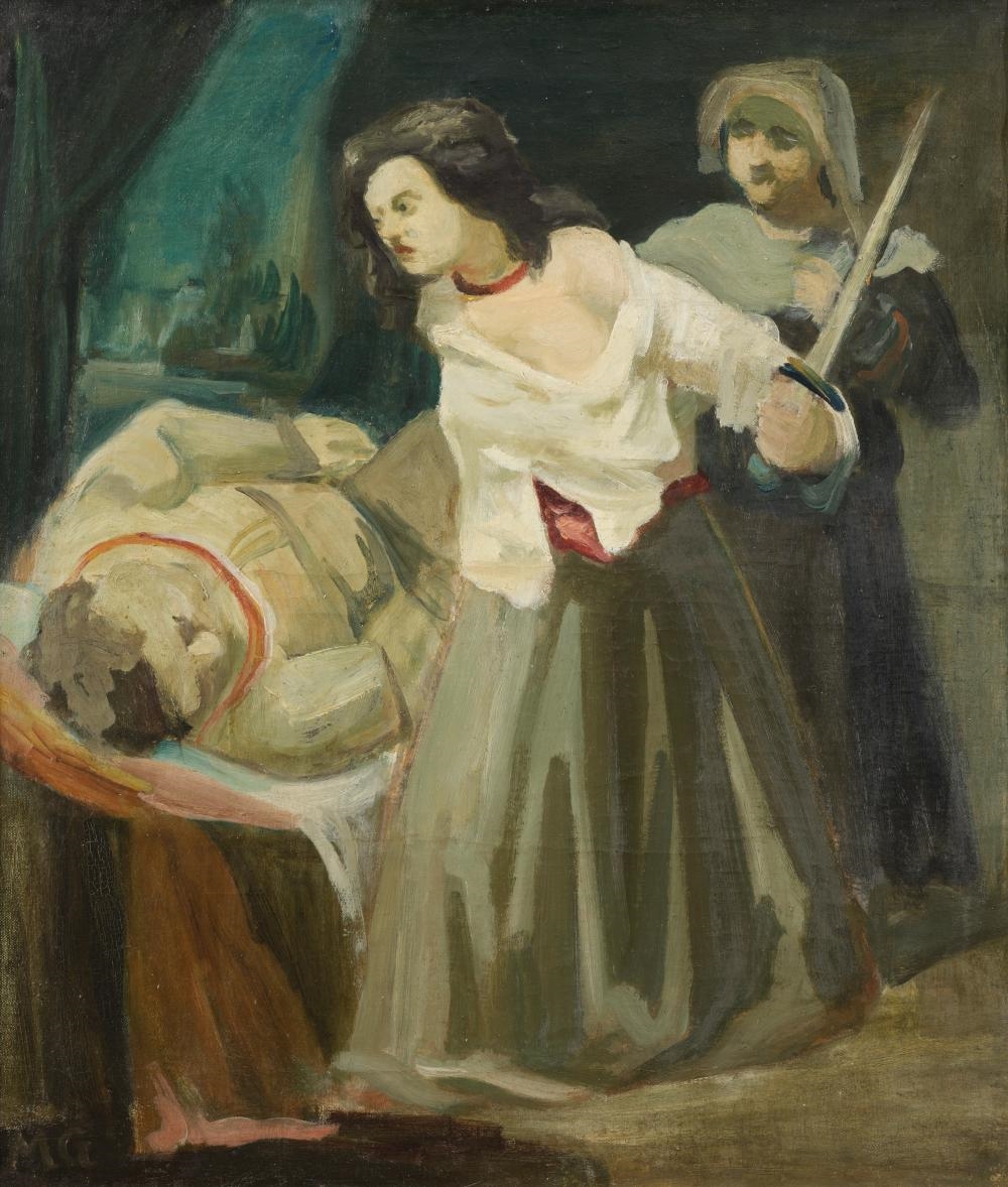 Artwork by Max Gubler, Judith und Holofernes, Made of oil on canvas