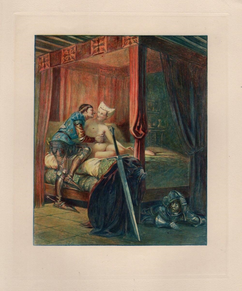 Artwork by Edmond Malassis, The Knight's Desires, Made of Color Engraving On Velin Paper