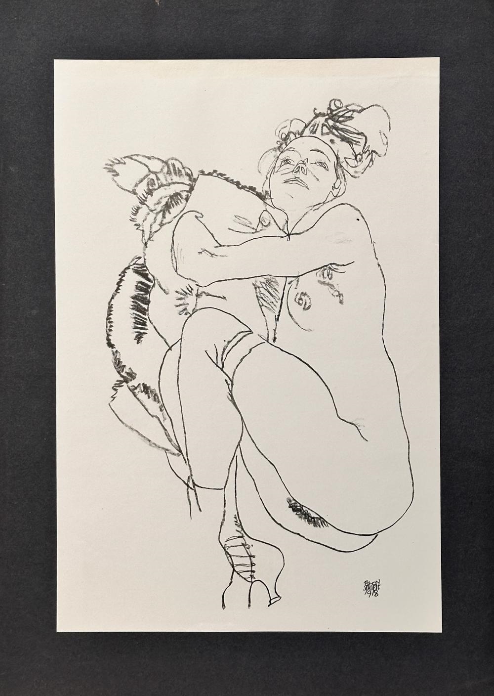 Artwork by Egon Schiele, HANDZEICHNUNGEN PORTFOLIO OF 15 PRINTS, Made of Collotype