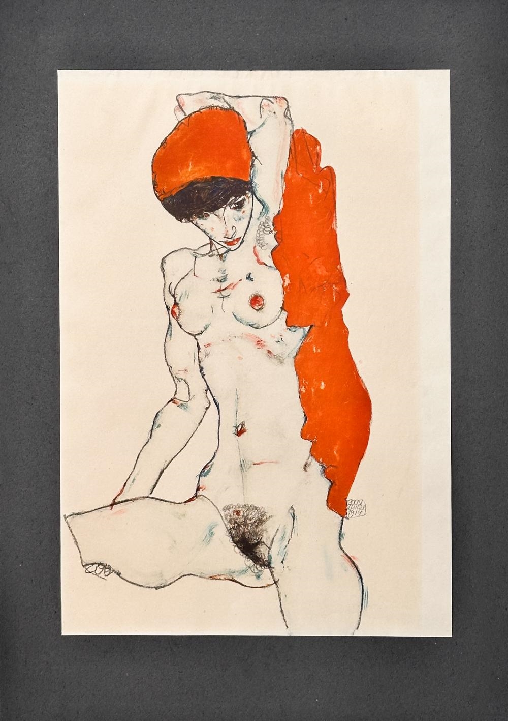 Artwork by Egon Schiele, HANDZEICHNUNGEN PORTFOLIO OF 15 PRINTS, Made of Collotype