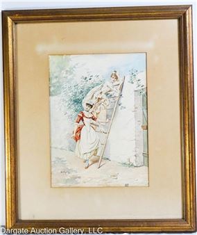 Women Climbing a Ladder - Marie Degaray