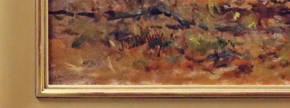 Artwork by John E. Bundy, Richmond Autumn Beeches, Made of Oil On Canvas