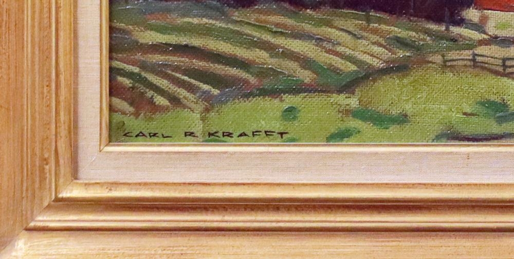 Artwork by Carl Krafft, Big Sky Summer Landscape, Made of Oil On Board