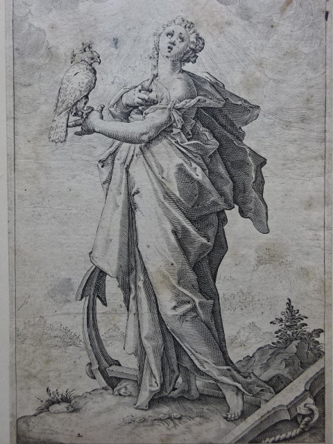 Artwork by Hendrick Goltzius, Sancta Fides / Solamen Spes alma hominum, Made of Copper Engravings