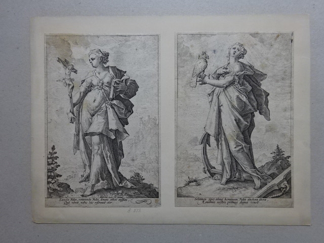 Artwork by Hendrick Goltzius, Sancta Fides / Solamen Spes alma hominum, Made of Copper Engravings