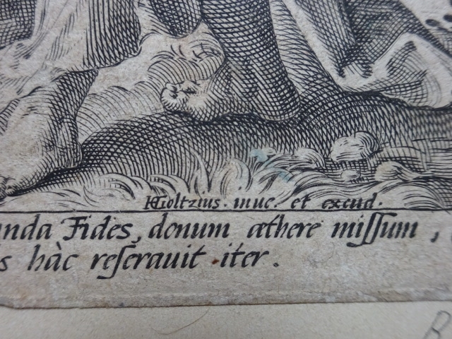 Artwork by Hendrick Goltzius, Sancta Fides / Solamen Spes alma hominum, Made of Copper Engravings