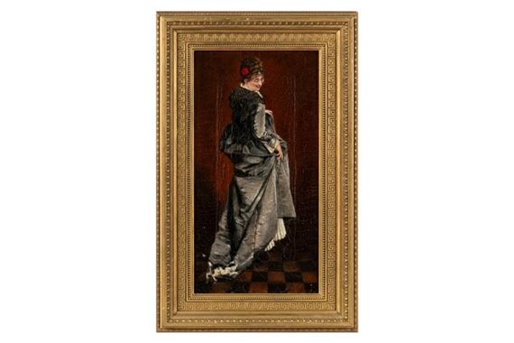 Woman with cat - Théo van Rysselberghe