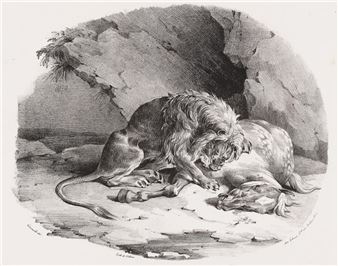 Cheval devore par un lion - Jean Louis André Théodore Géricault