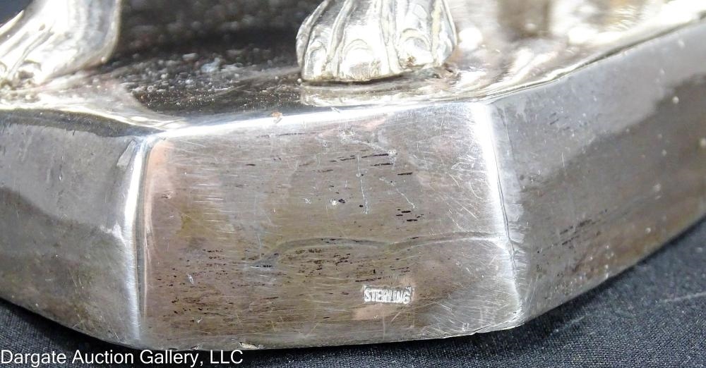 Artwork by Erté, STERLING ERTE STYLE LADY w/ GREYHOUNDS SCULPTURE, Made of Sterling Silver