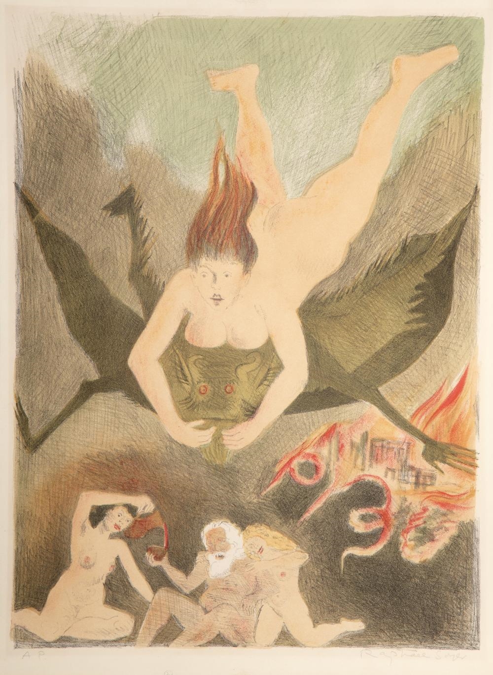 Artwork by Raphael Soyer, Dreamscape, Made of Lithograph