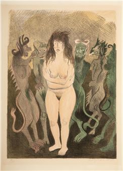 Nude with Devils - Raphael Soyer