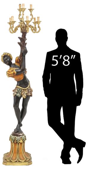 Venetian polychrome painted figural torchiere - Venetian School, 20th Century