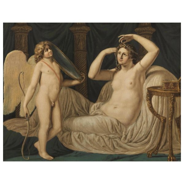 Artwork by Luigi Ademollo, THE TOILET OF VENUS, Made of Oil On Canvas