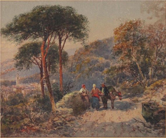 Figures on Path - Charles Edmund Rowbotham