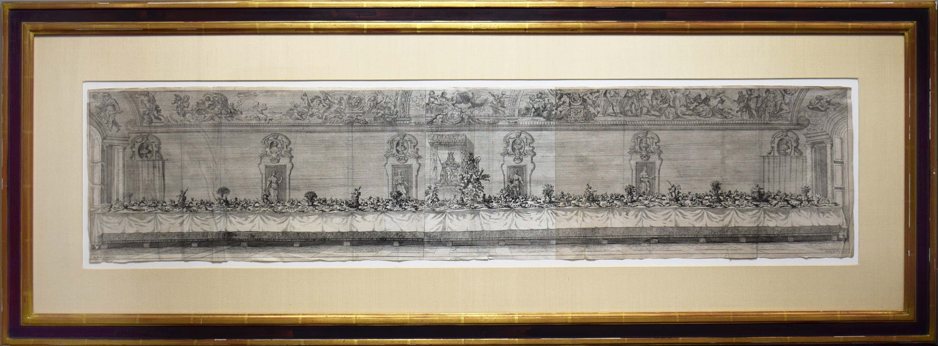 Artwork by Giovanni Battista Lenardi, BANQUET TABLE FOR THE RECEPTION OF THE EARL OF CASTLEMAINE, Made of Engraving