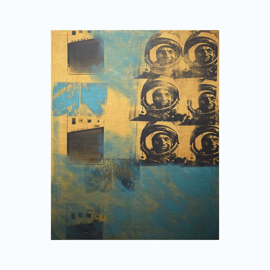 Artwork by McKenzie, YURI GAGARIN, Made of Screenprint On Raw Canvas