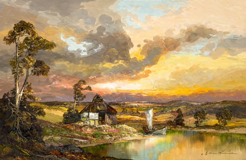 Artwork by Heinz Munnich, Landscape, Made of Oil On Canvas