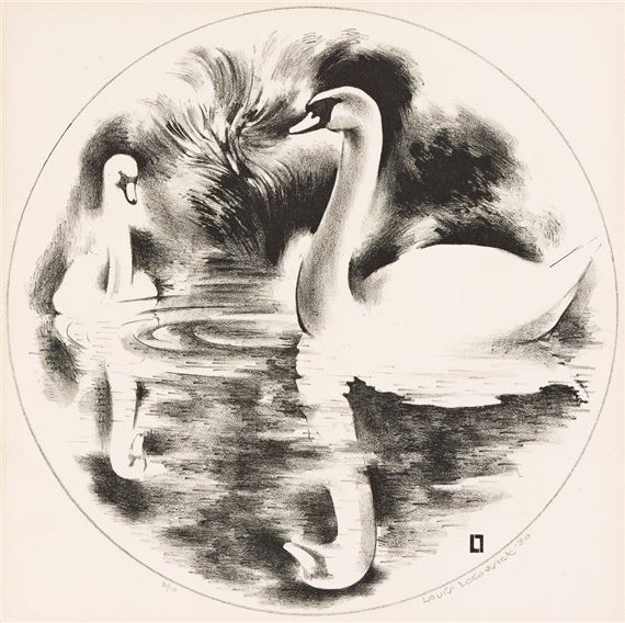 Untitled (Swans - Louis Lozowick