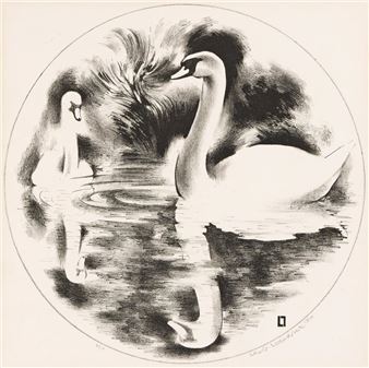 Untitled (Swans - Louis Lozowick