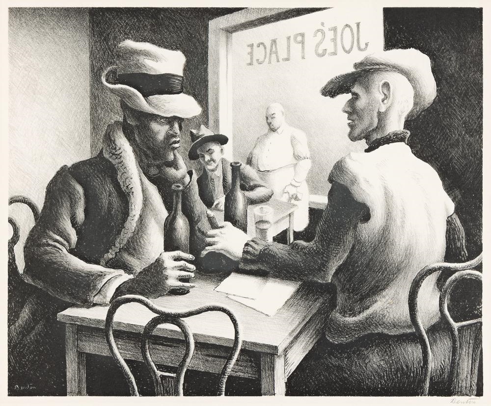 Artwork by Thomas Hart Benton‏, The Discussion, Made of Lithograph