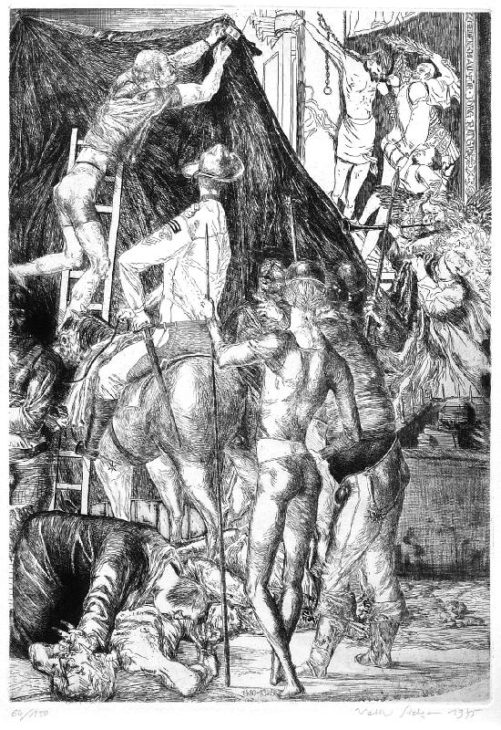 Artwork by Volker Stelzmann, Für Ratgeb, Made of etching