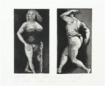(Zwei Frauenfiguren) - Volker Stelzmann