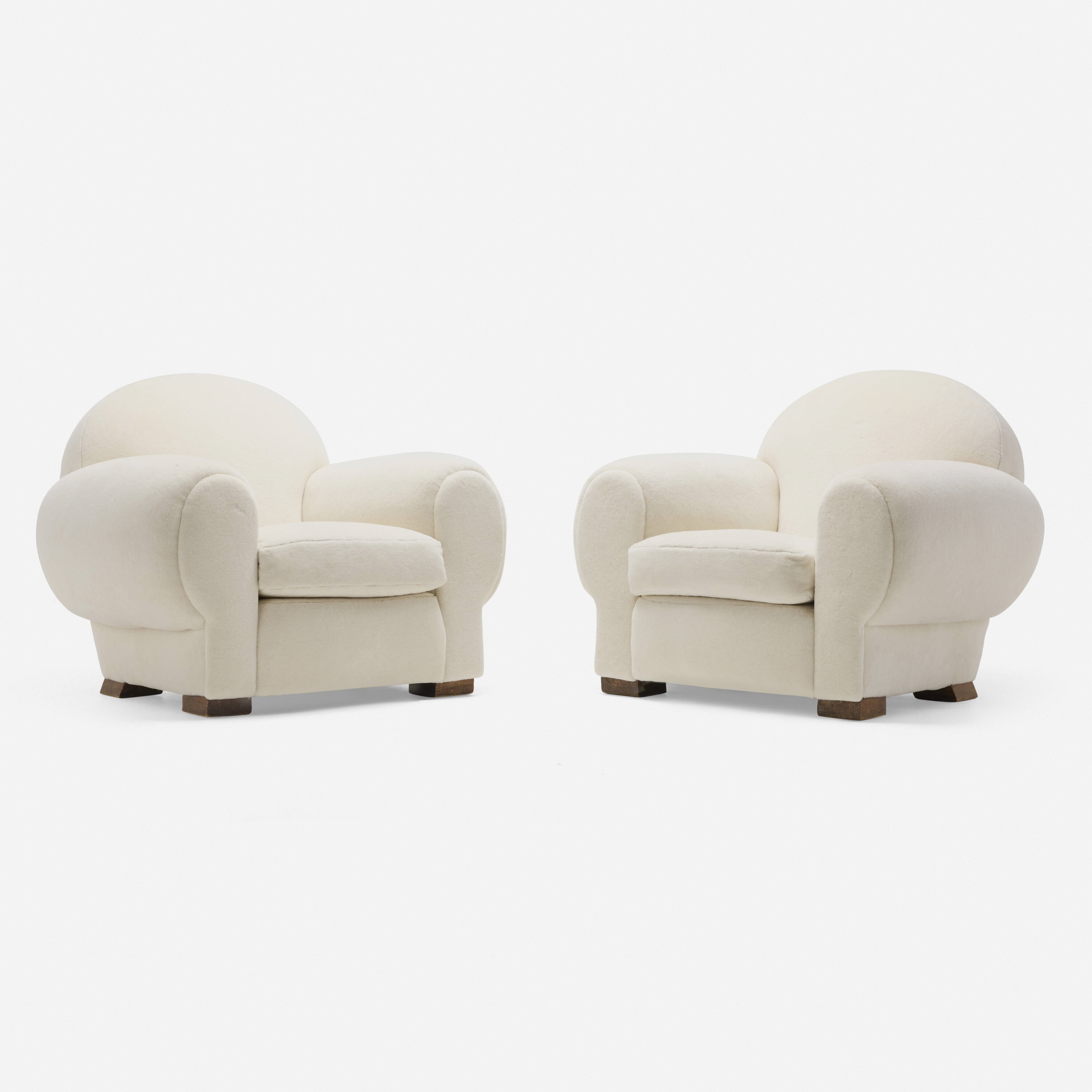 Artwork by Rene Drouet, Lounge chairs, pair, Made of Upholstery, Beech