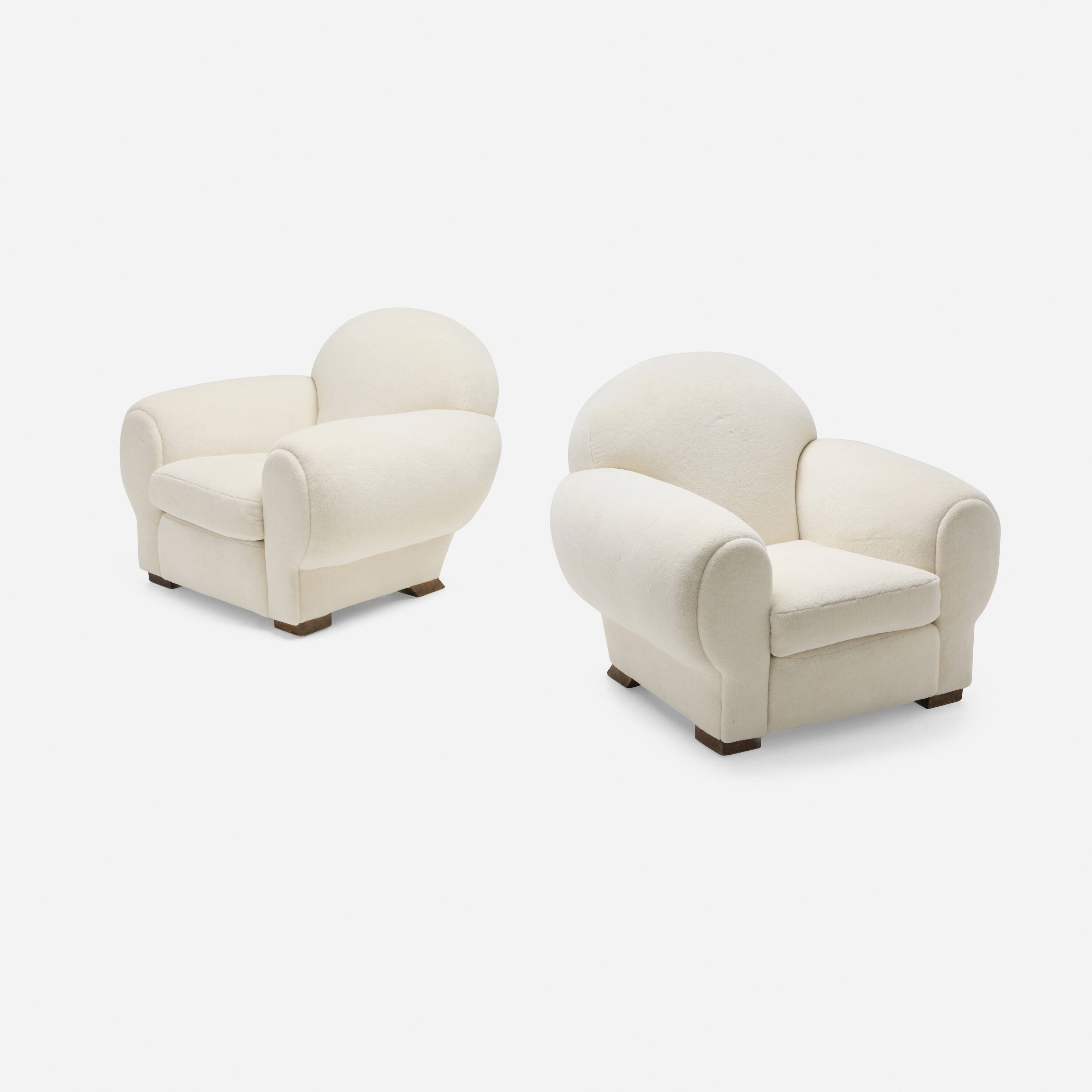 Artwork by Rene Drouet, Lounge chairs, pair, Made of Upholstery, Beech