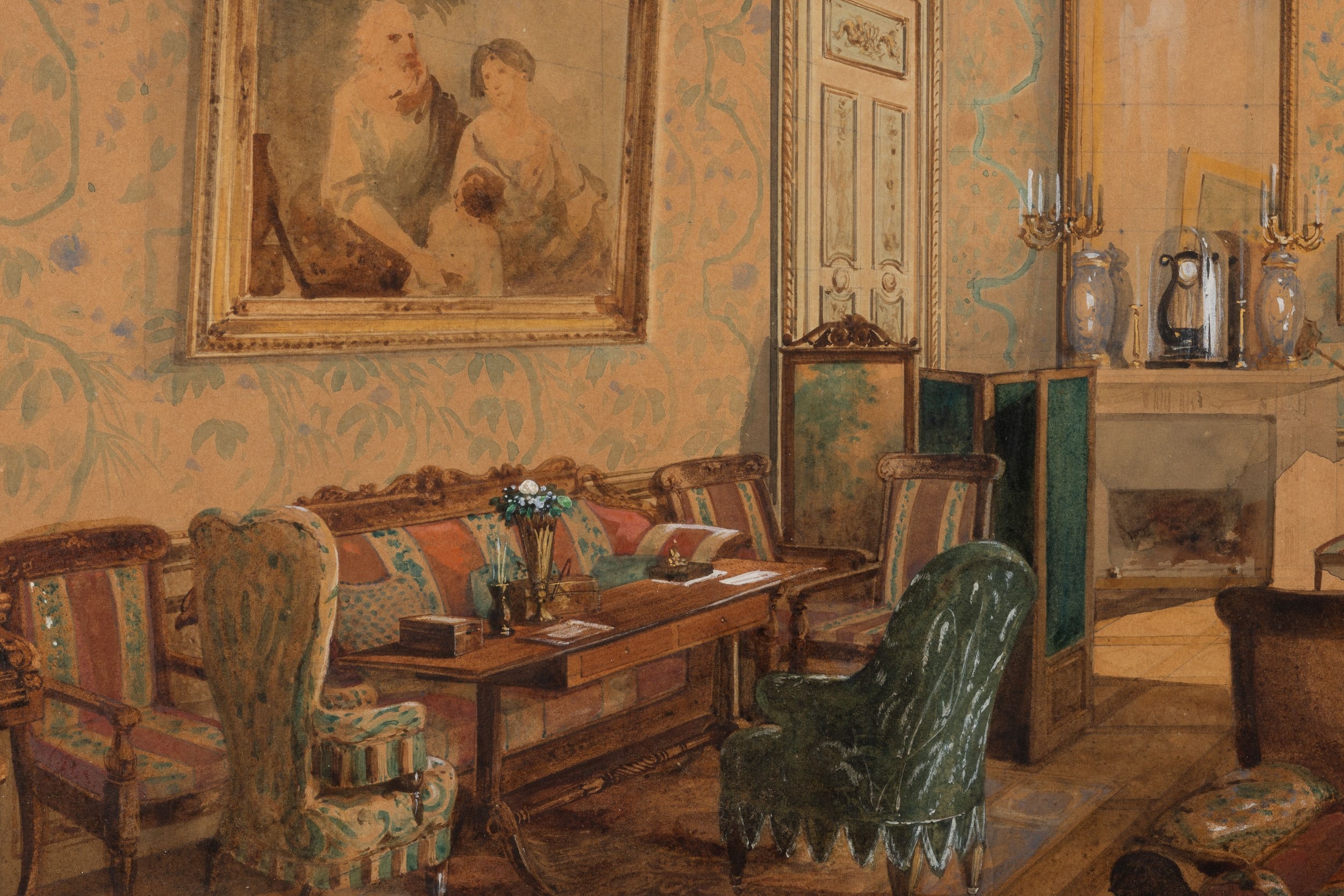 Joseph Léon Righini | La camera da letto di Carlo Alberto a Oporto ...