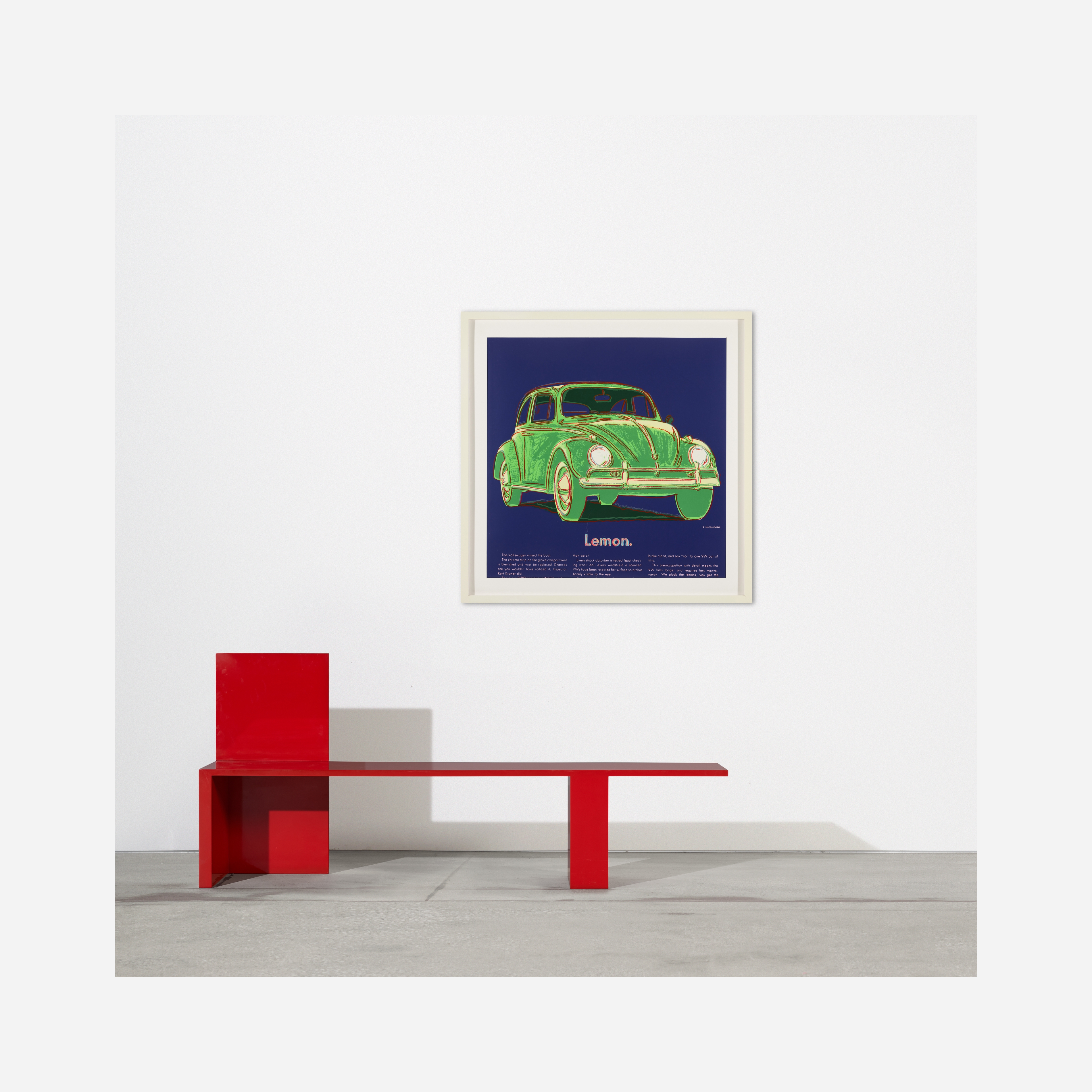 Artwork by Andy Warhol, Volkswagen (Lemon) (from the Ads series, Made of Screenprint In Colors On Lenox Museum Board