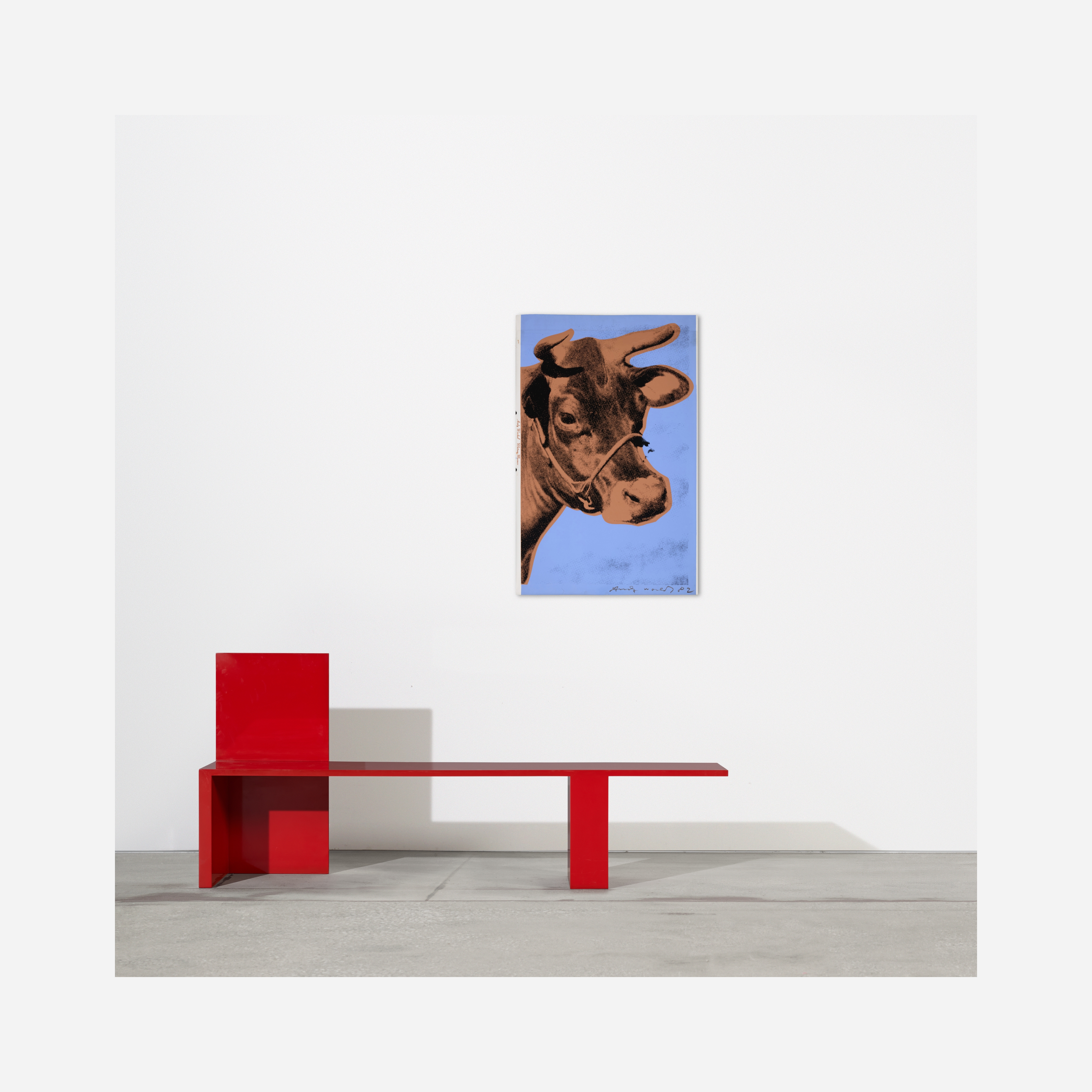 Artwork by Andy Warhol, Cow, Made of Screenprint In Colors On Wallpaper