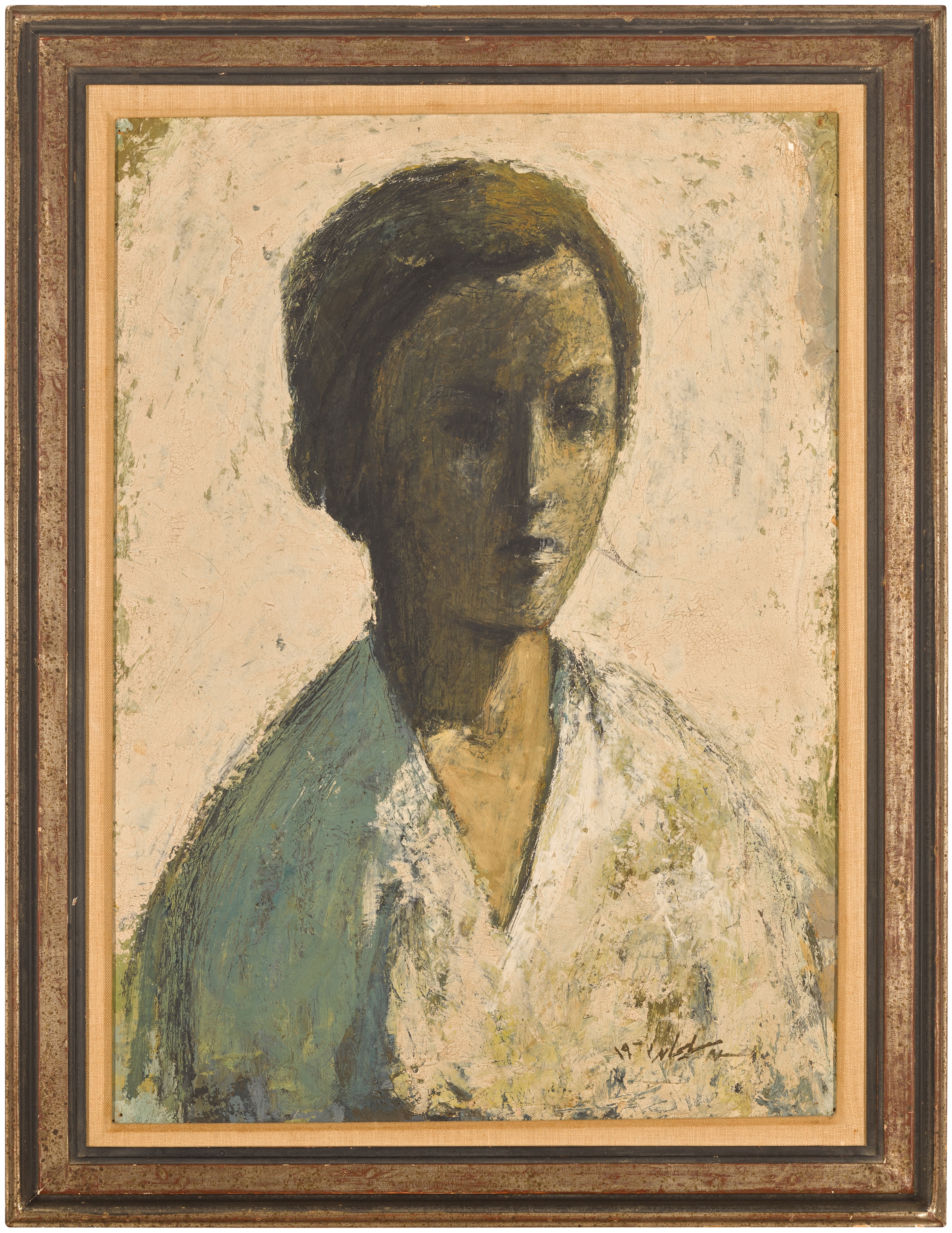 Artwork by Hassan Soliman, Untitled (Portrait, Made of oil on board