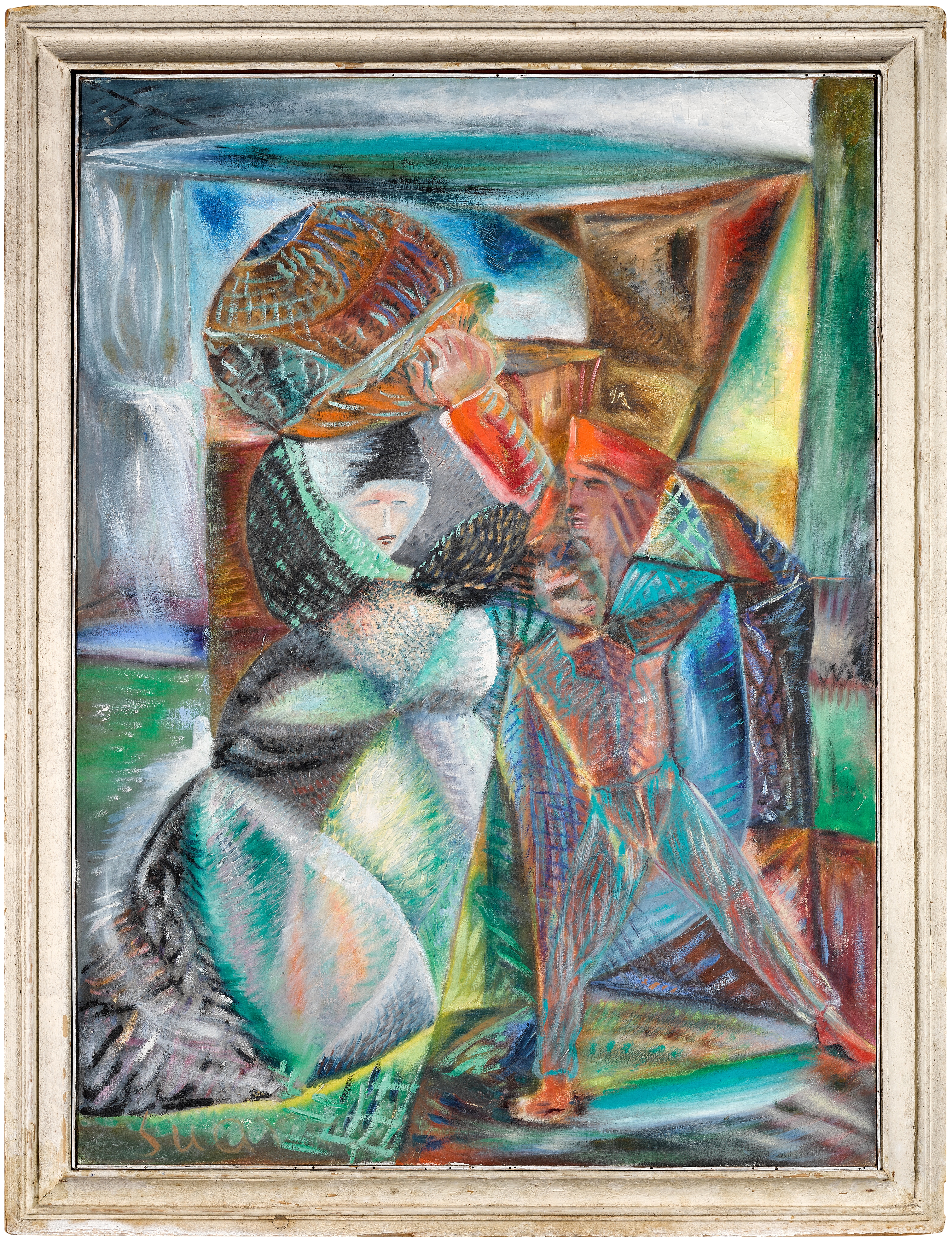 Artwork by Carlos Suares, Untitled (Abstract Figures, Made of oil on canvas