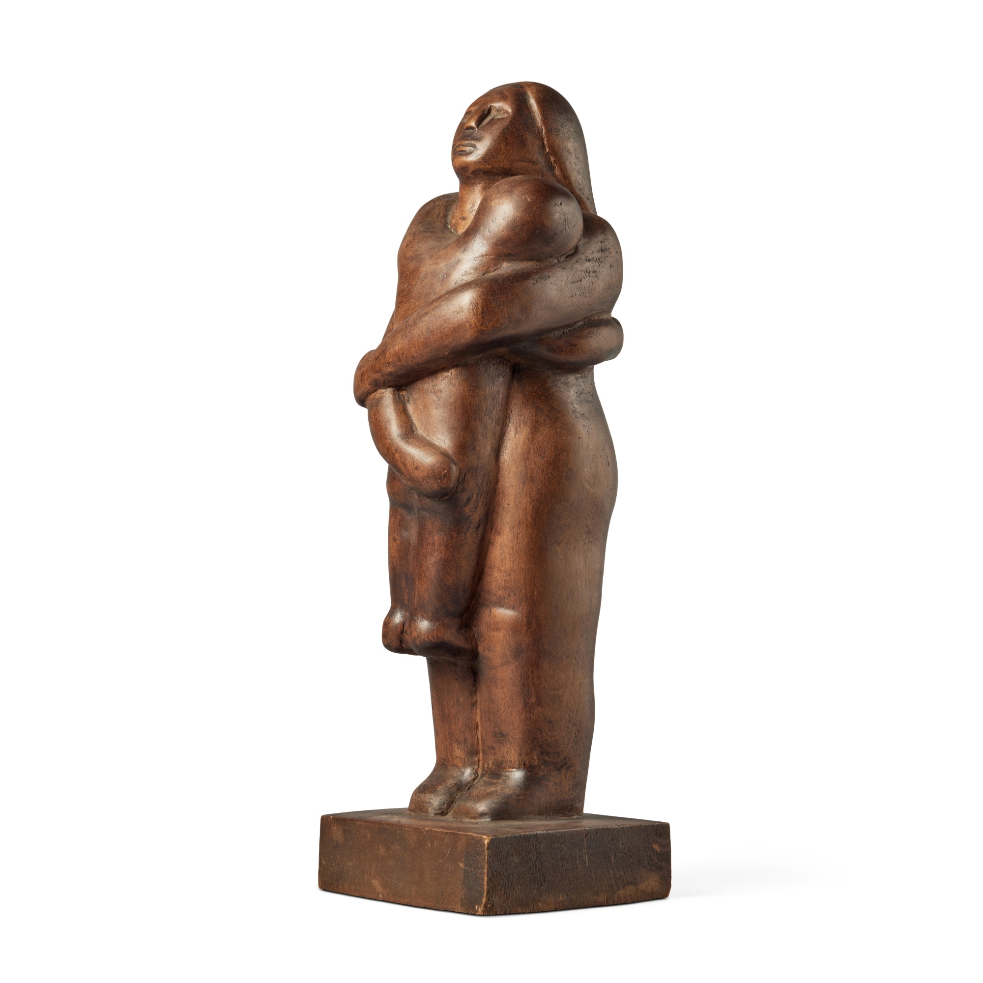 Artwork by Hyman Dorfman, Mother and Child, Made of wood carving