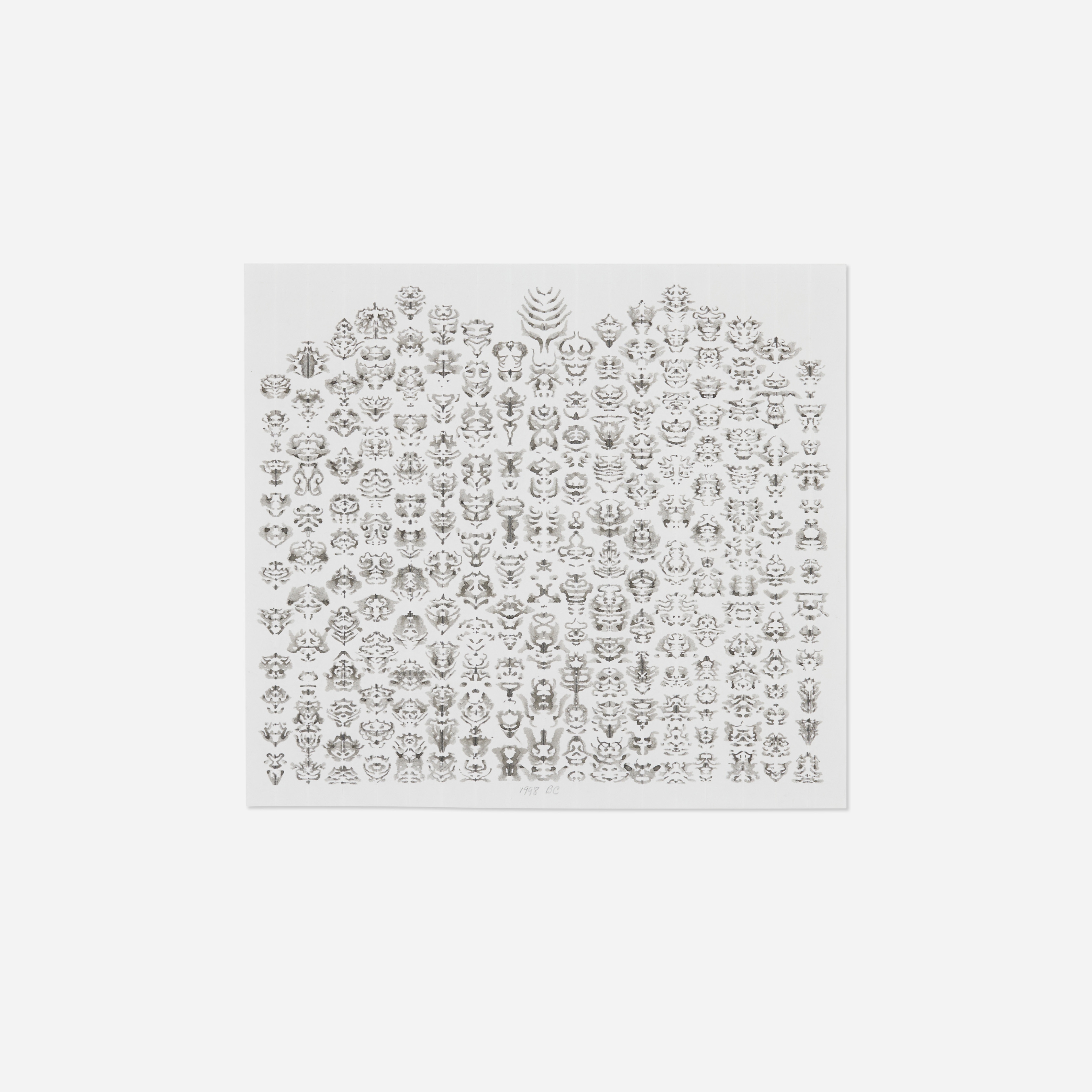 Artwork by Bruce Conner, Inkblot Drawing 98-IB #32; Inkblot Drawing 98-IB #33, Made of Ink On Paper (Double-Sided)