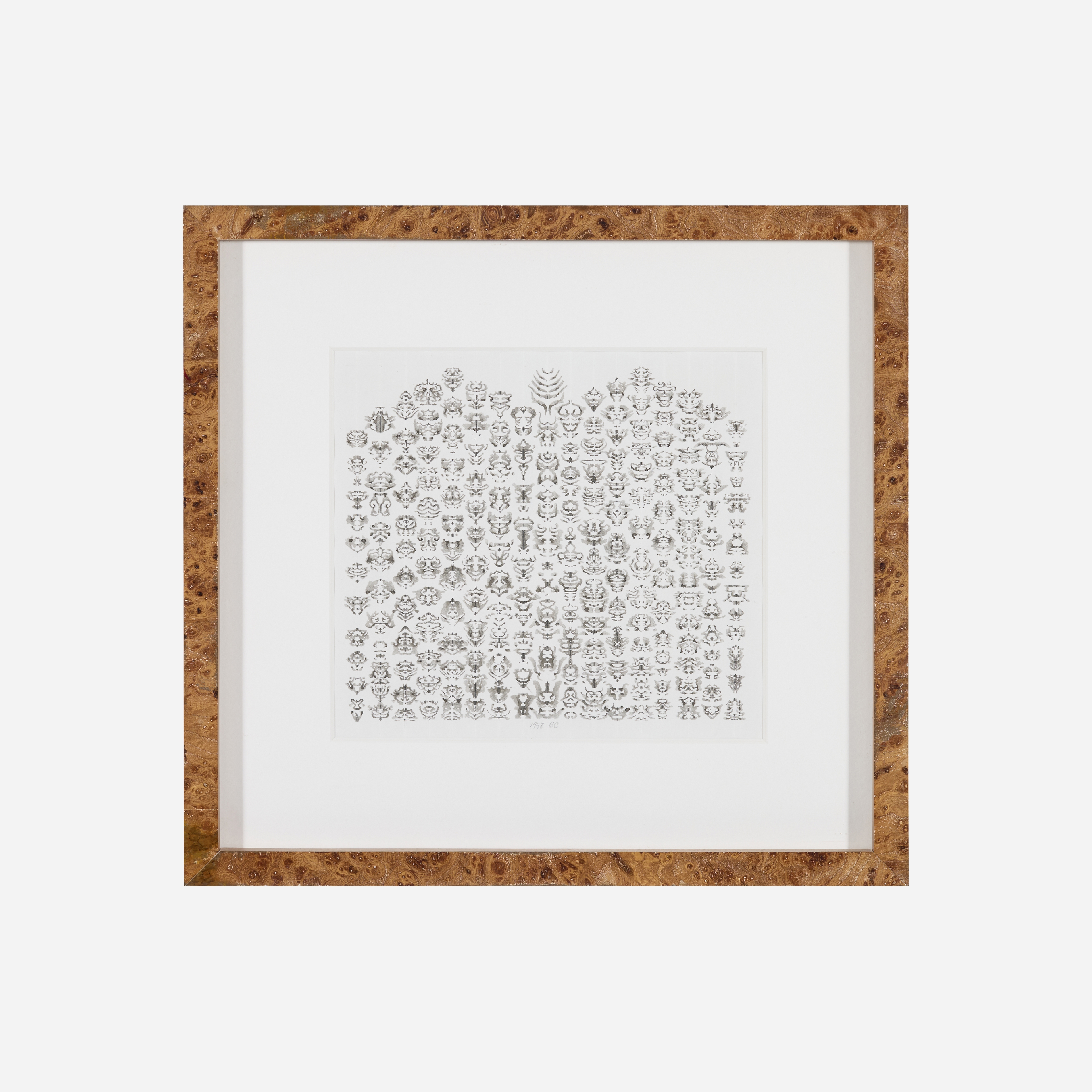 Artwork by Bruce Conner, Inkblot Drawing 98-IB #32; Inkblot Drawing 98-IB #33, Made of Ink On Paper (Double-Sided)