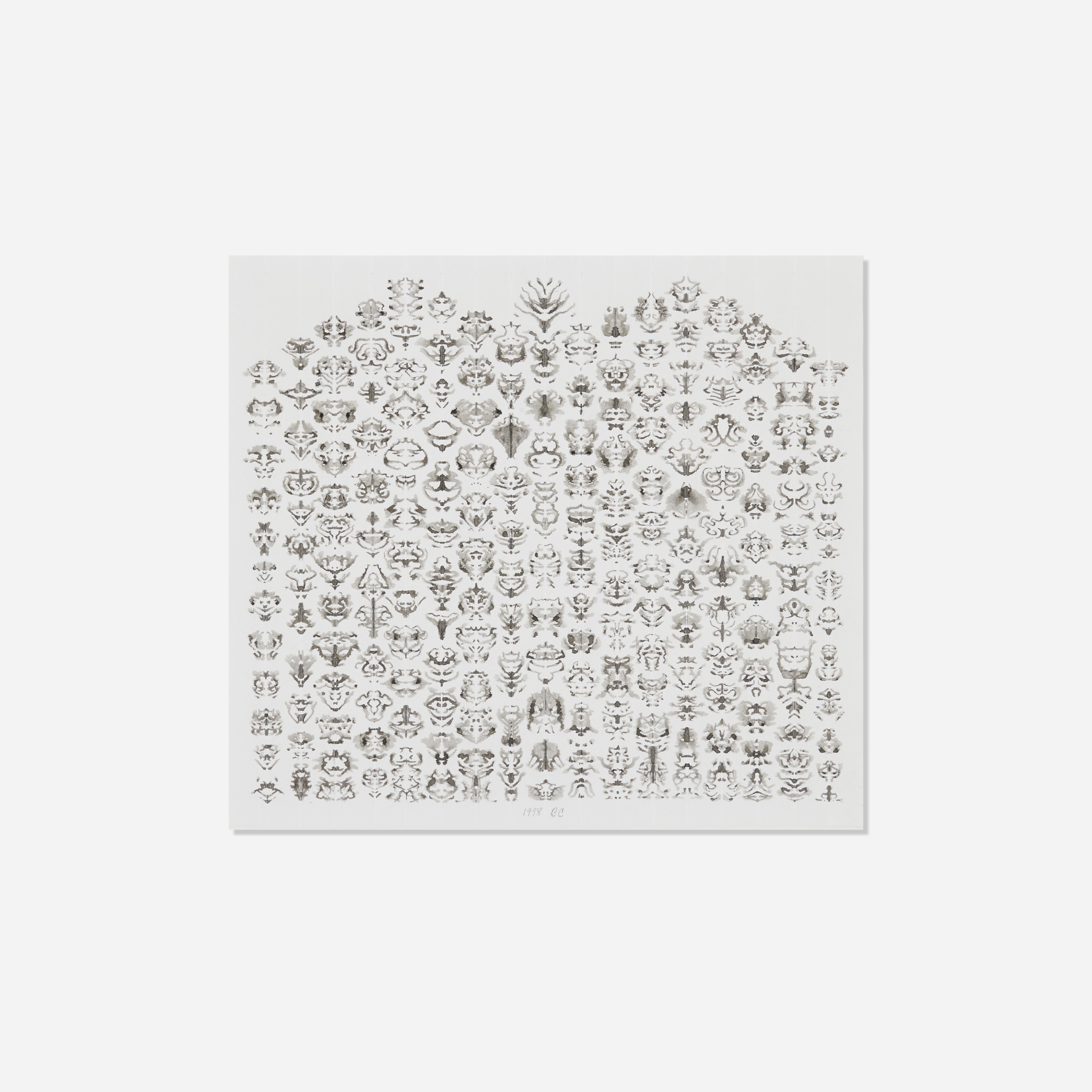 Artwork by Bruce Conner, Inkblot Drawing 98-IB #32; Inkblot Drawing 98-IB #33, Made of Ink On Paper (Double-Sided)