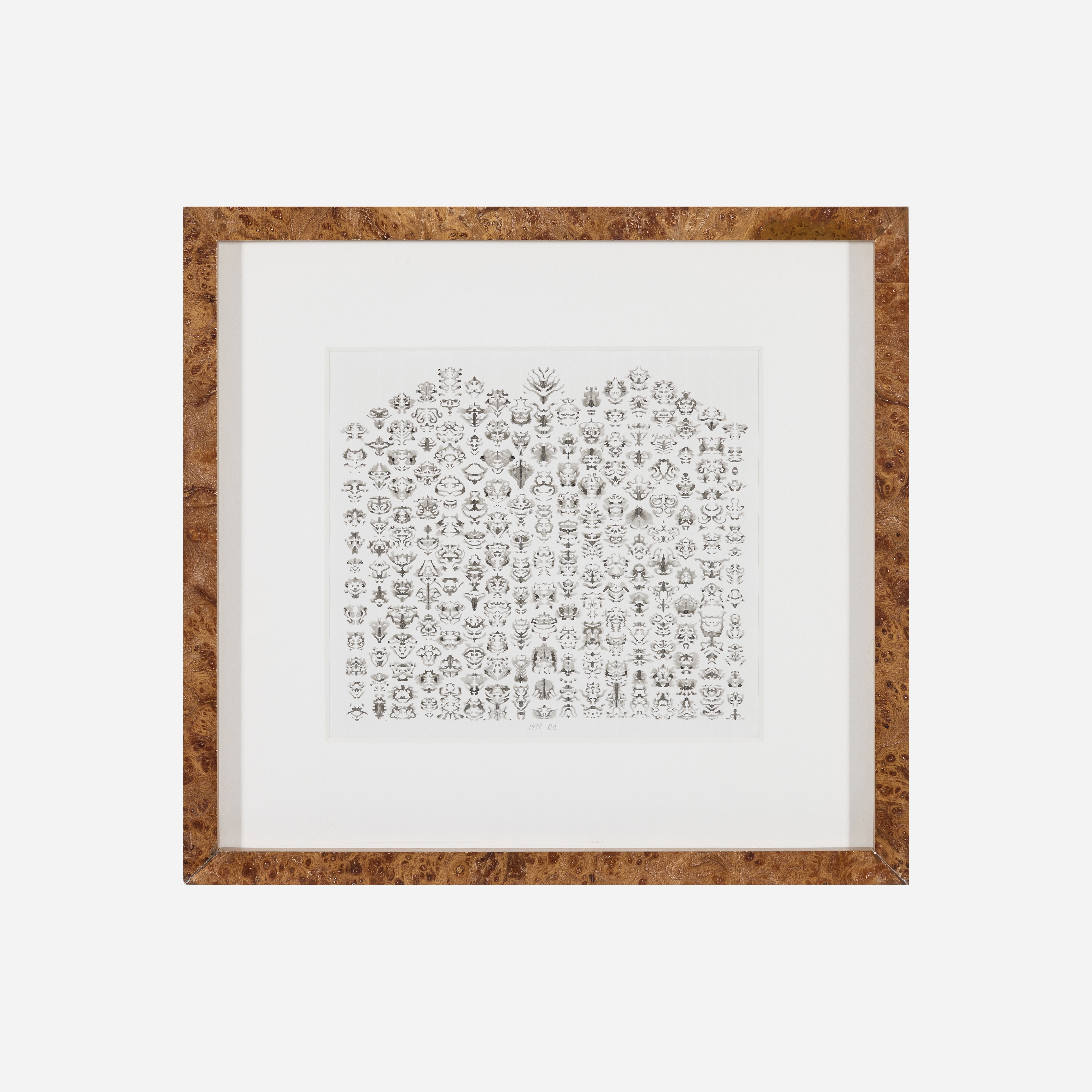 Artwork by Bruce Conner, Inkblot Drawing 98-IB #32; Inkblot Drawing 98-IB #33, Made of Ink On Paper (Double-Sided)