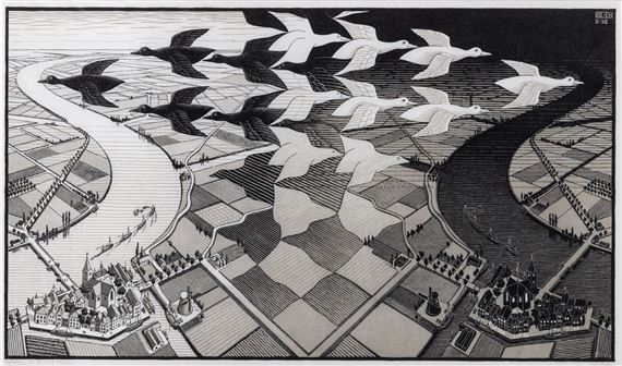 DAY AND NIGHT (BOOL 303 by Maurits Cornelis Escher, 1938